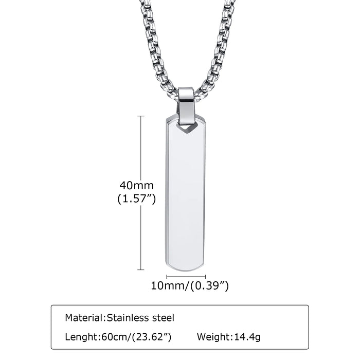 VNOX Personalized 3D Bar Necklace - Custom Name Engraving - Unique Style